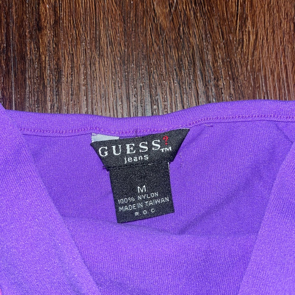 Guess Ruffled Purple Camisole Fitted Top - Picture 2 of 5